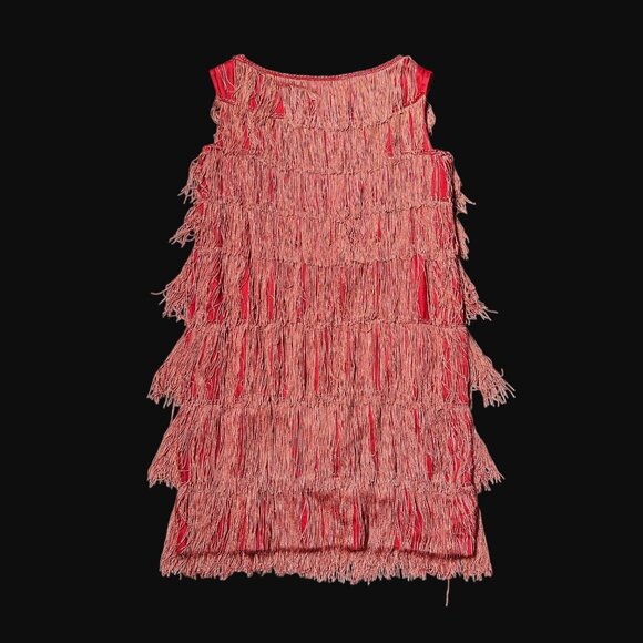 50s 60s vintage fringe mini dress shift flapper party great gatsby roaring 20s. - Picture 6 of 12